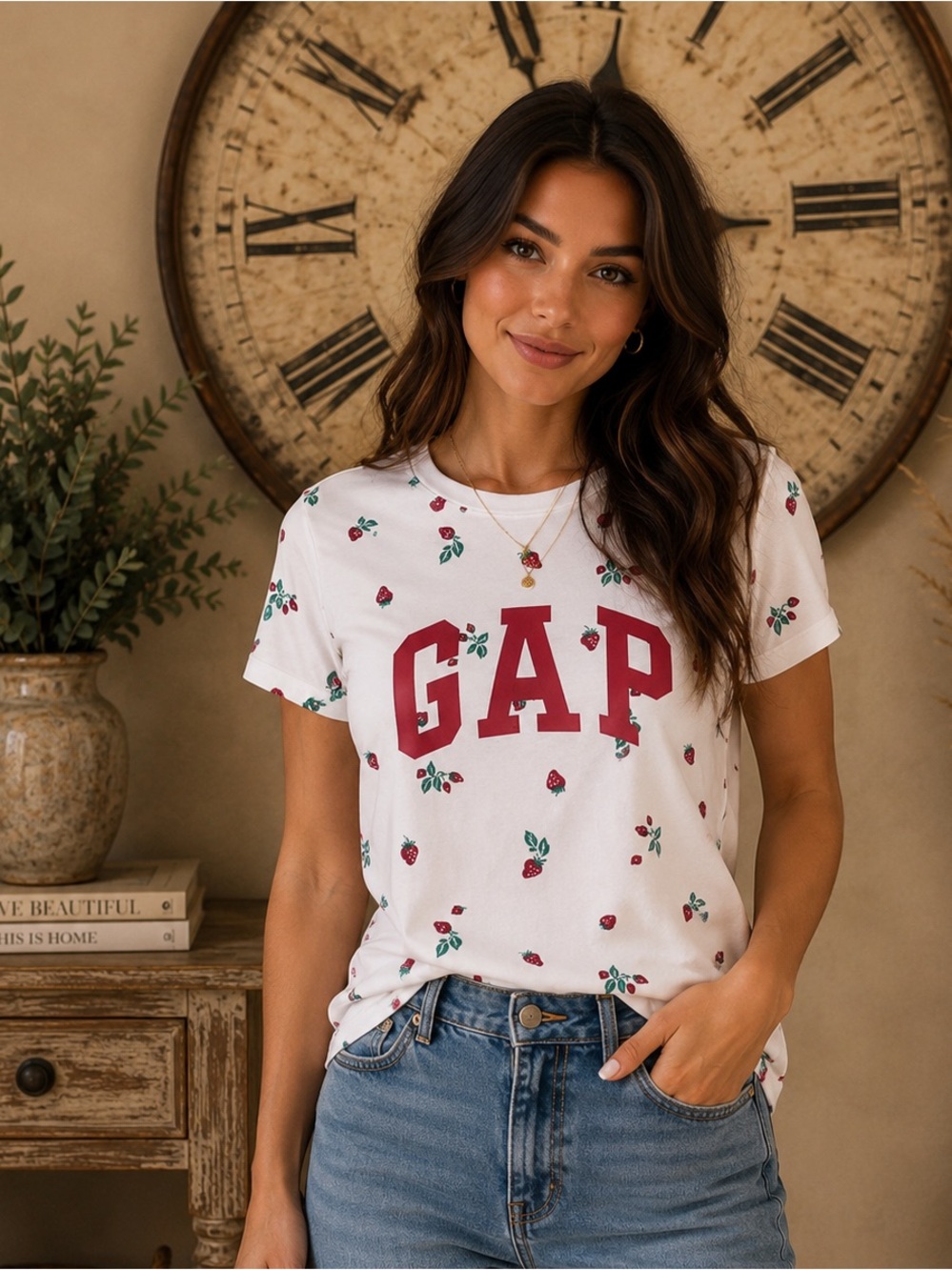 GAP Logo & Strawberry Print🍓